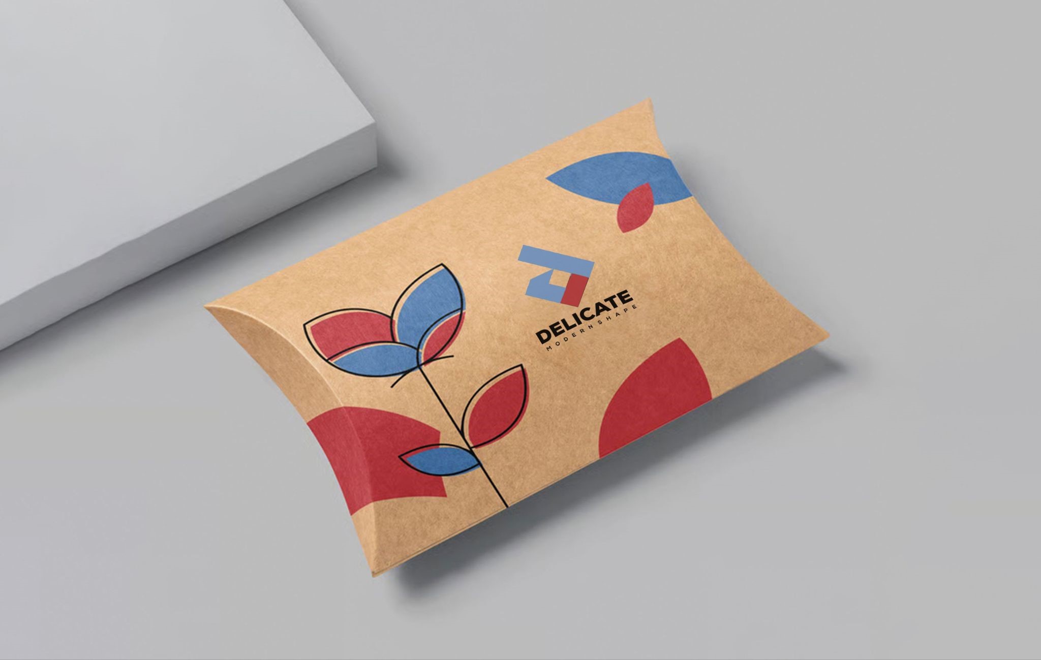 Eco-friendly kraft pillow box for jewelry ornaments with brand artwork